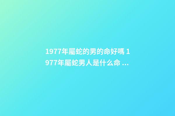 1977年屬蛇的男的命好嗎 1977年屬蛇男人是什么命 77年蛇男的一生命運如何，1977年屬蛇人的后半生命運-第1張-觀點-玄機派